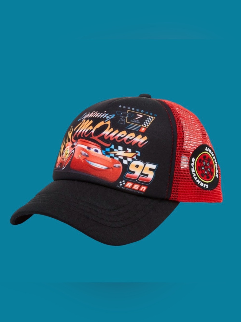 Disney Pixar Cars Lightning McQueen Flame Trucker Snapback Hat